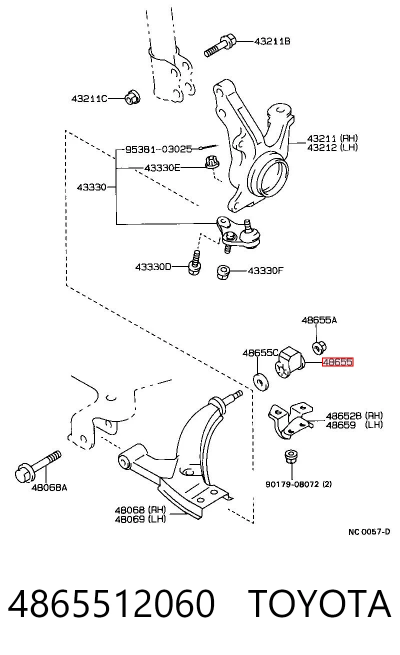  Bloco silencioso dianteiro do braço oscilante inferior Toyota Corolla liftback (E9) (1987 - 1992) 