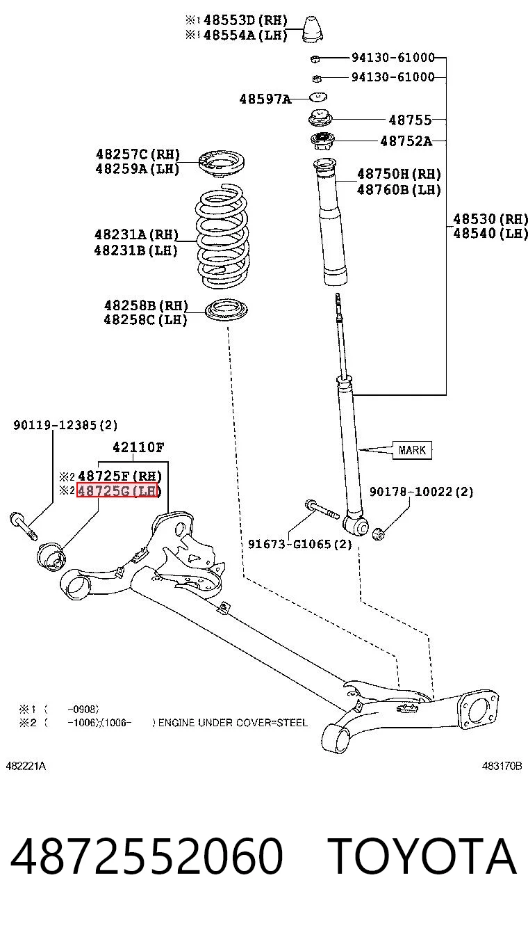 Bloco silencioso de viga traseira (de plataforma veicular) Toyota Yaris  SP90 ao melhor preço