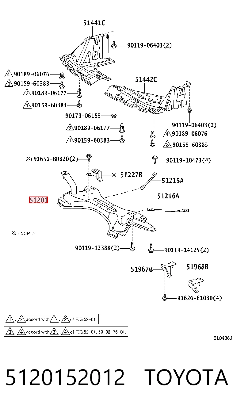 Viga de suspensão dianteira (plataforma veicular) para Toyota Yaris P10