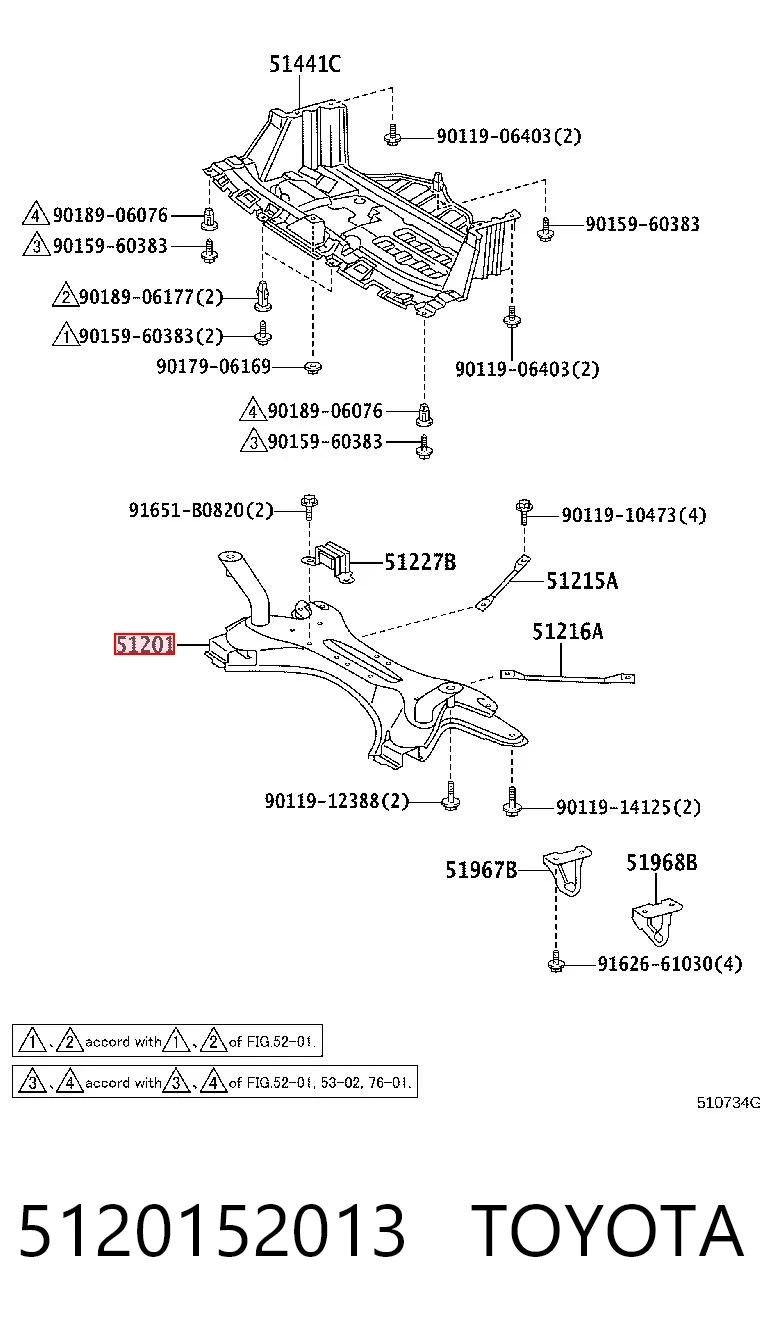 Viga de suspensão dianteira (plataforma veicular) Toyota Yaris  P10