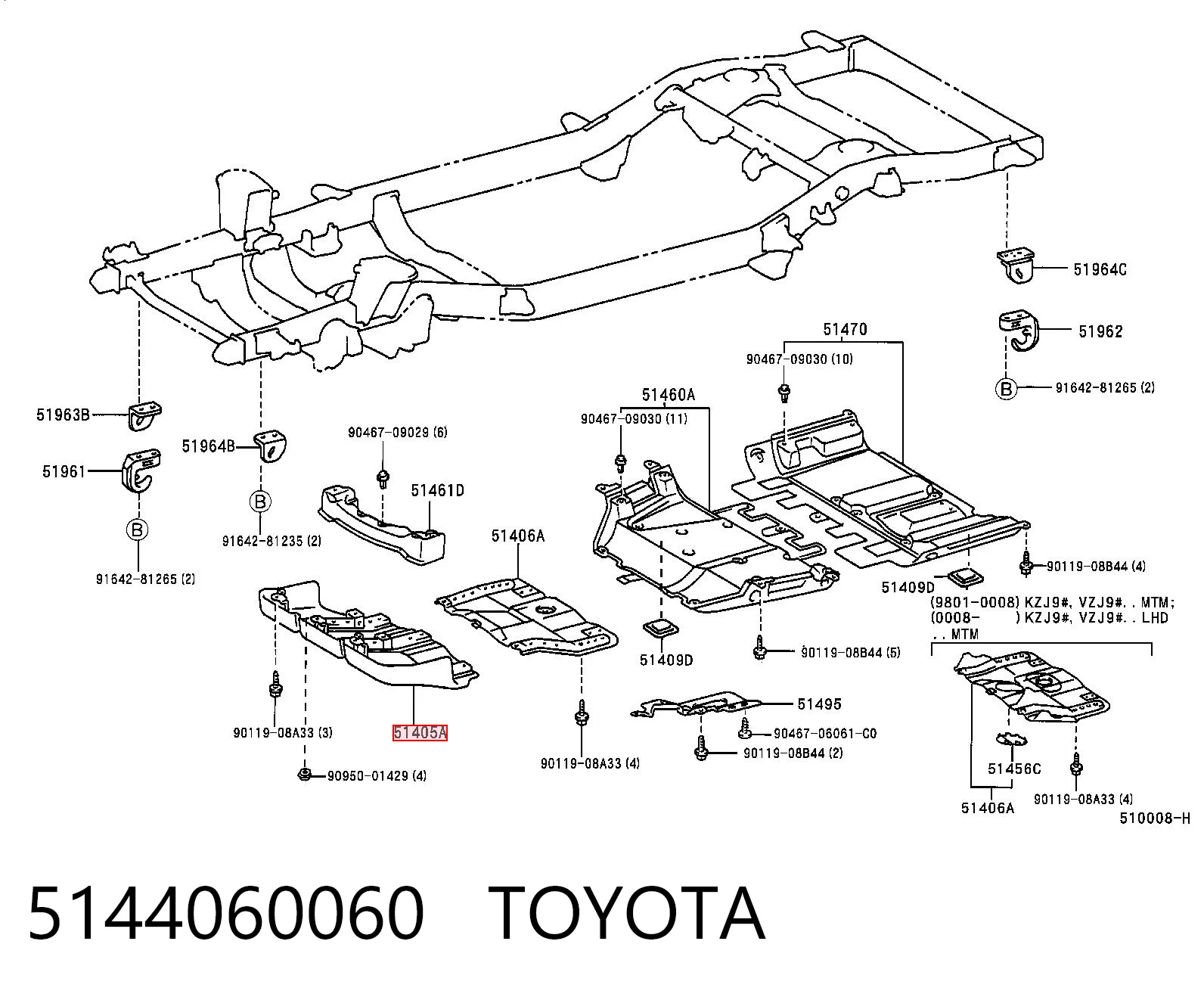 Proteção de motor, de panela (da seção de motor) Toyota Land Cruiser  J9 ao melhor preço