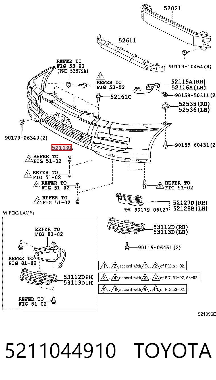Pára-choque dianteiro para Toyota Avensis Verso LCM
