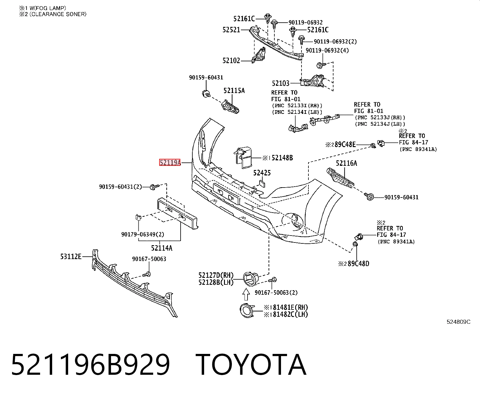  Pára-choque dianteiro Toyota Land Cruiser PRADO SUV (J150) (2009 - 2026) PRADO