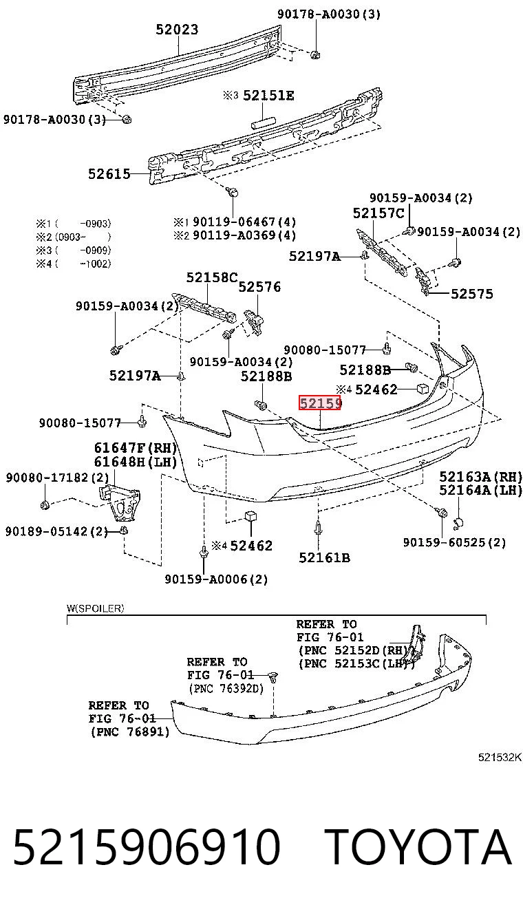 Pára-choque traseiro para Toyota Camry VI V40