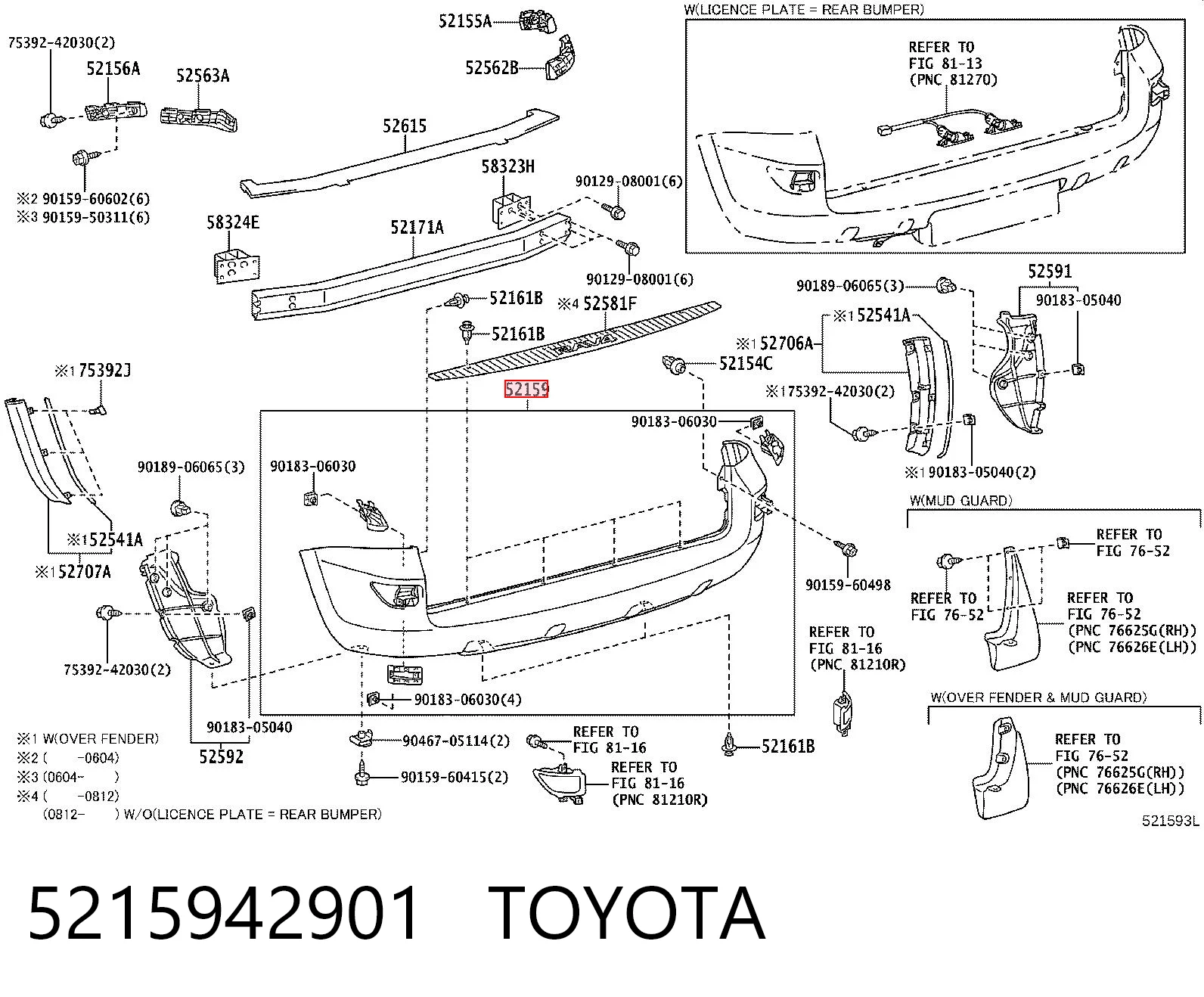  Pára-choque traseiro Toyota RAV4 III SUV (A3) (2005 - 2012) III