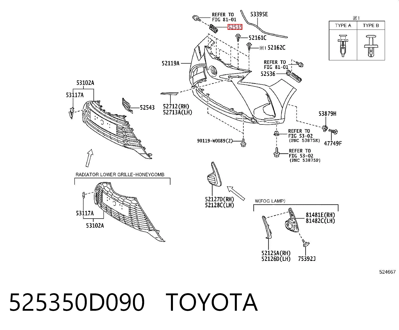 525350D090 Toyota
