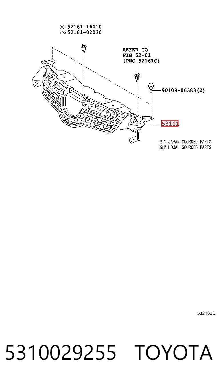 Compre Grelha do radiador Toyota Auris 