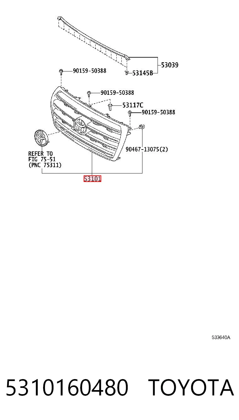 Grelha do radiador para Toyota Land Cruiser  J200