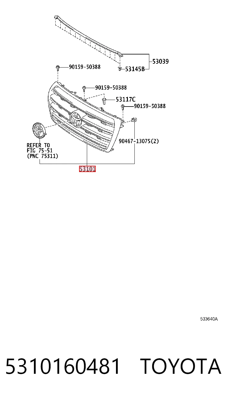 Grelha do radiador Toyota Land Cruiser  J200