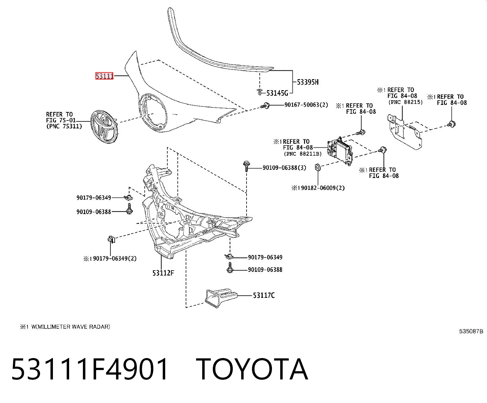  Grelha do radiador Toyota C-HR hatchback (X10) (2016 - 2023) 