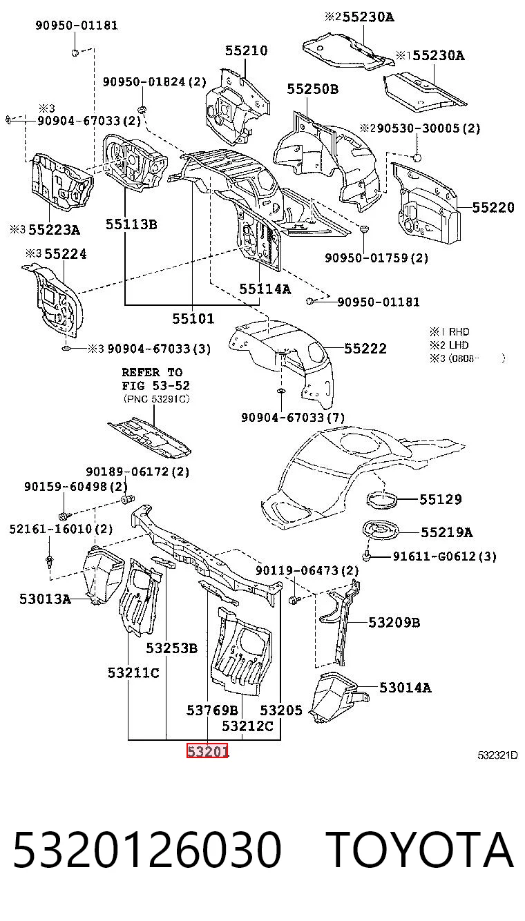 Suporte do radiador montado (painel de montagem de fixação das luzes) Toyota Hiace IV H1, H2 ao melhor preço