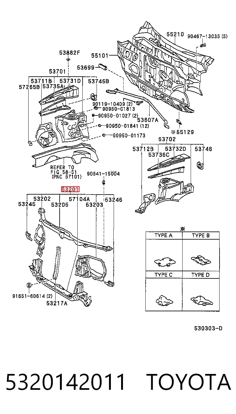 Suporte do radiador montado (painel de montagem de fixação das luzes) Toyota RAV4 I XA