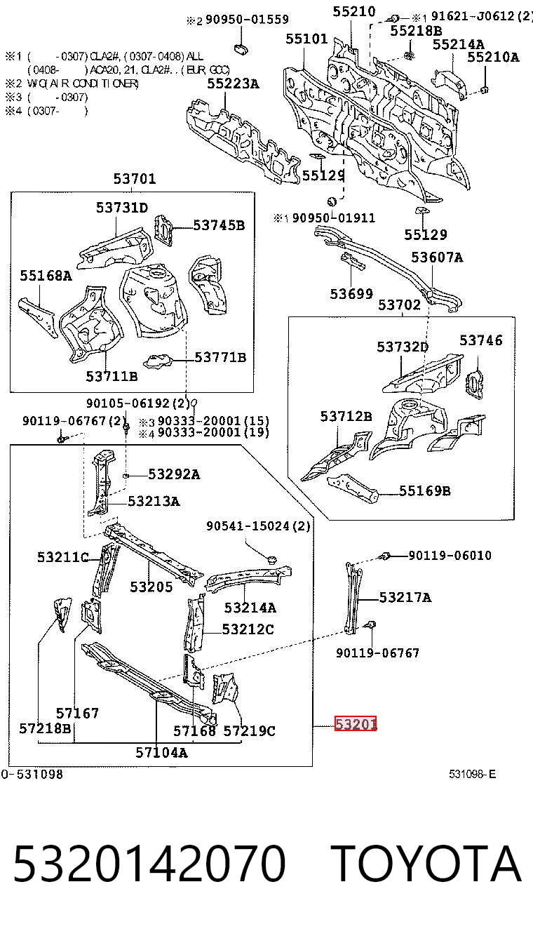 Suporte do radiador montado (painel de montagem de fixação das luzes) Toyota RAV4 preço, a partir de 110,86 USD