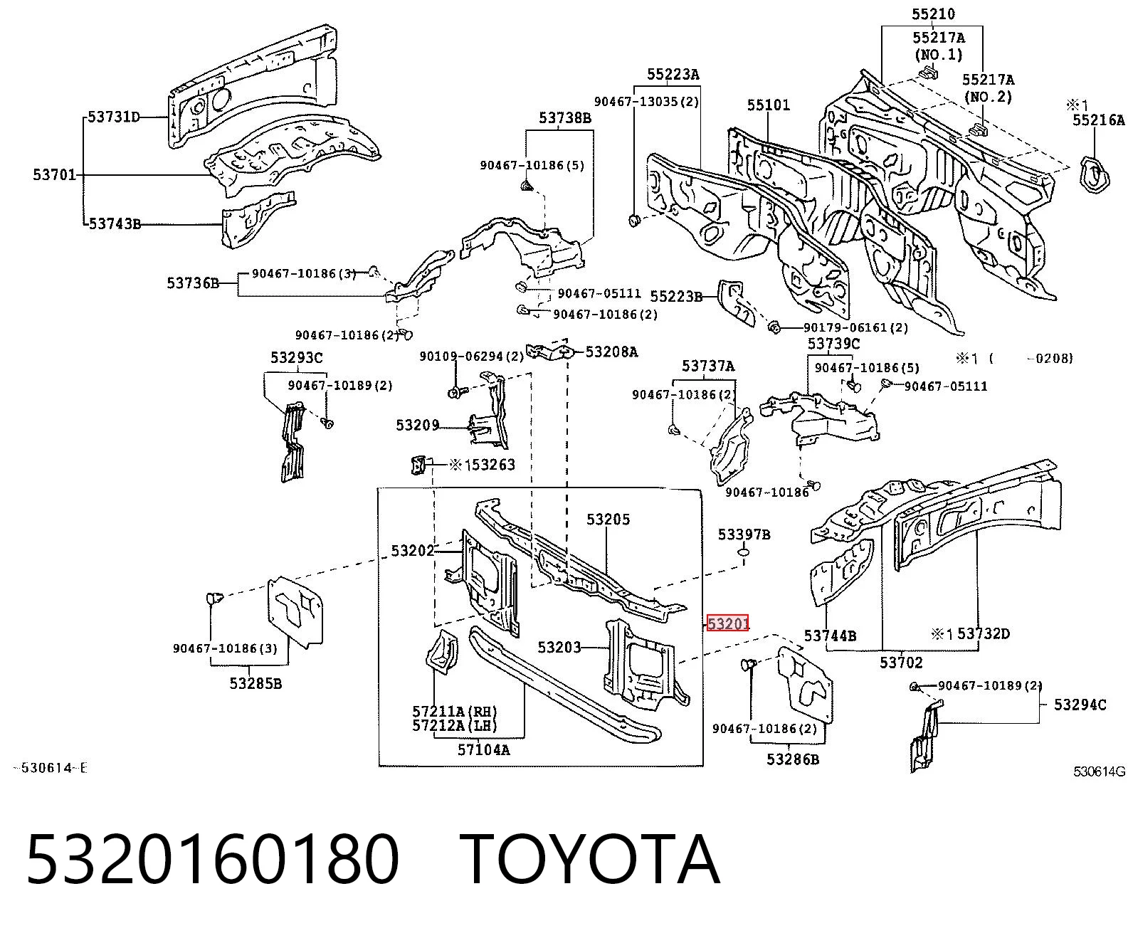 Suporte do radiador montado (painel de montagem de fixação das luzes) Toyota Land Cruiser  J10 ao melhor preço