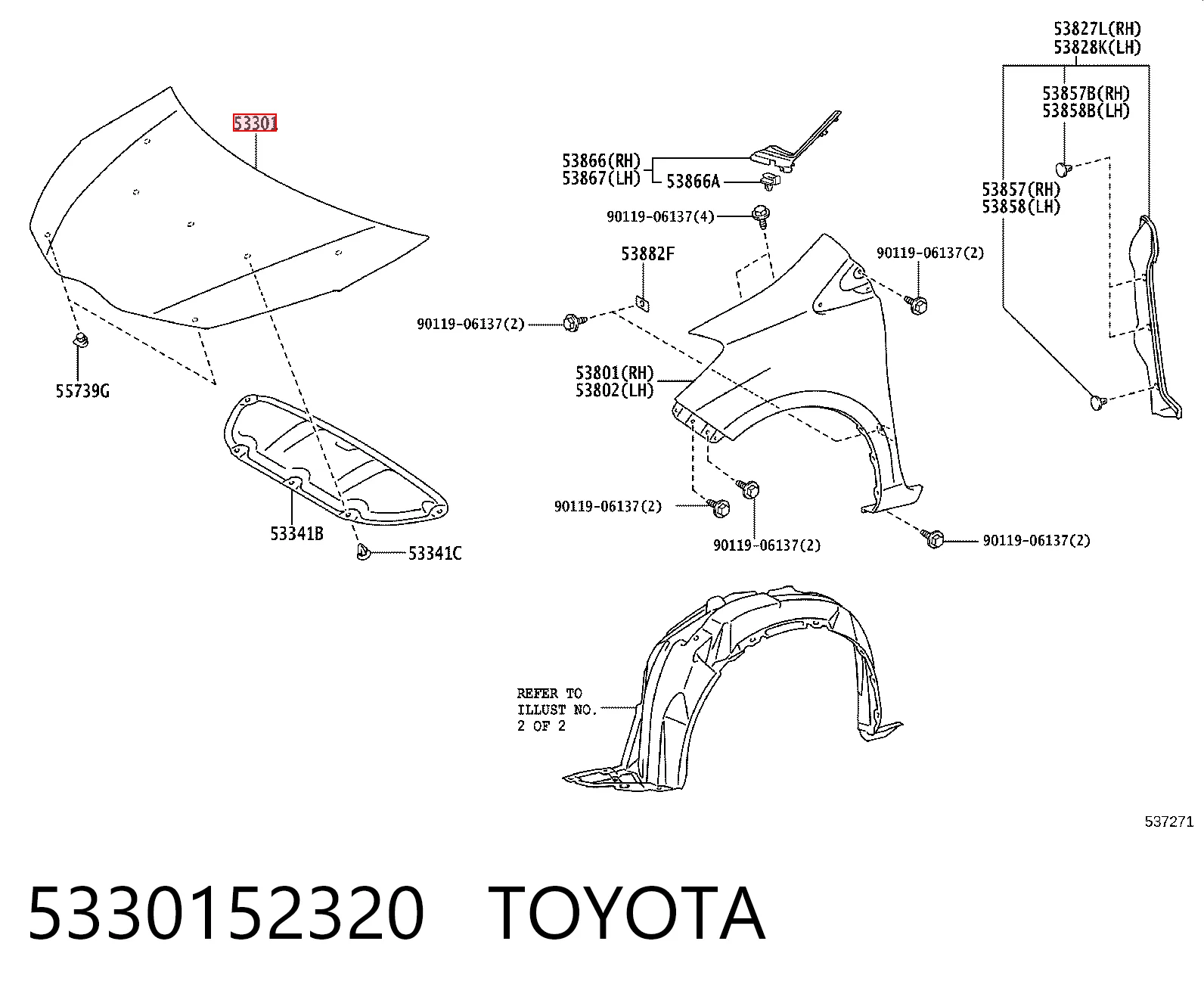Capota Toyota Yaris preço, a partir de 105,78 USD