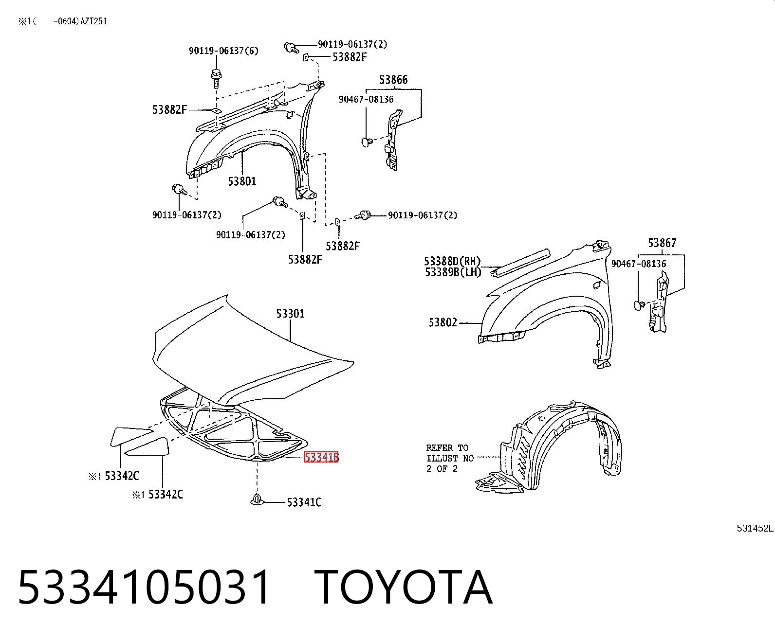 Isolamento de ruído da capota Toyota Avensis  T25 ao melhor preço