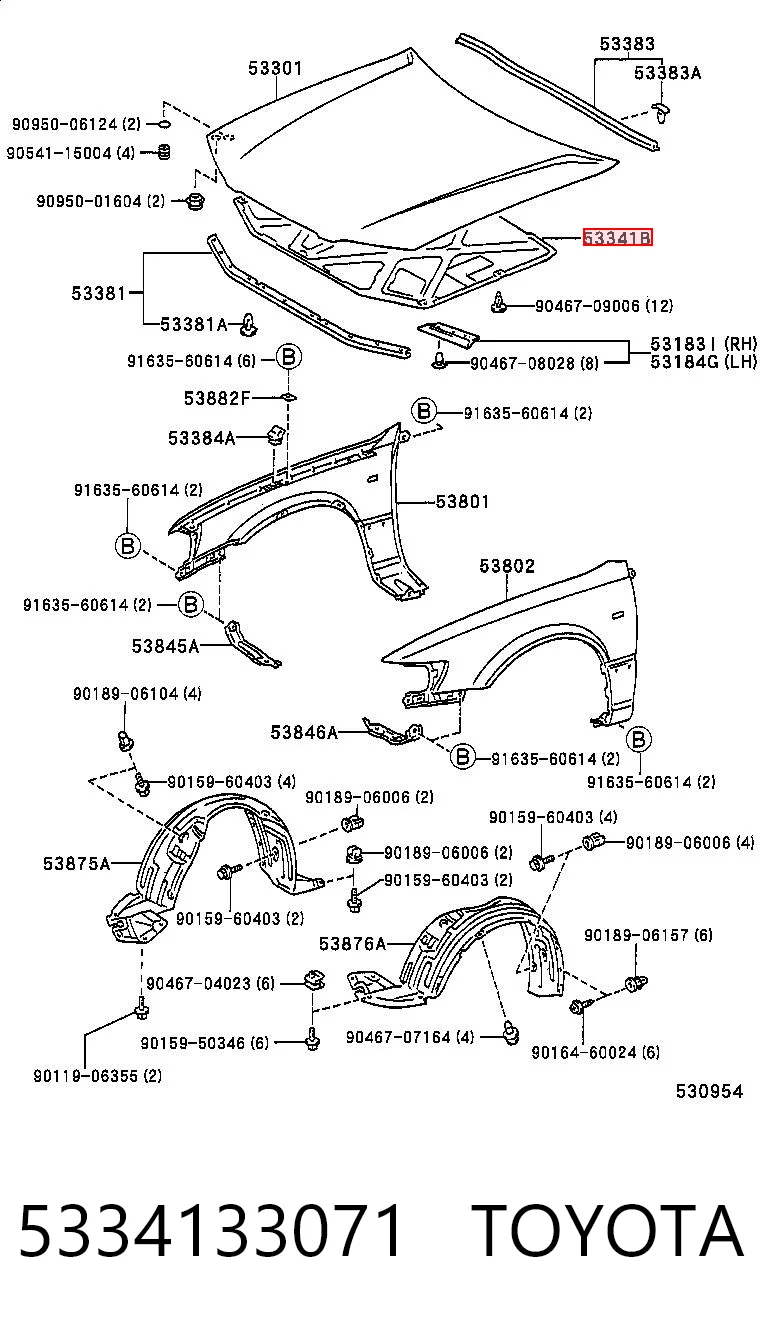 Isolamento de ruído da capota Toyota Camry  V20 ao melhor preço