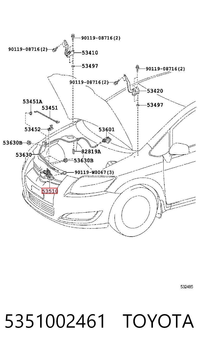 Fecho da capota Toyota Auris  E15 ao melhor preço