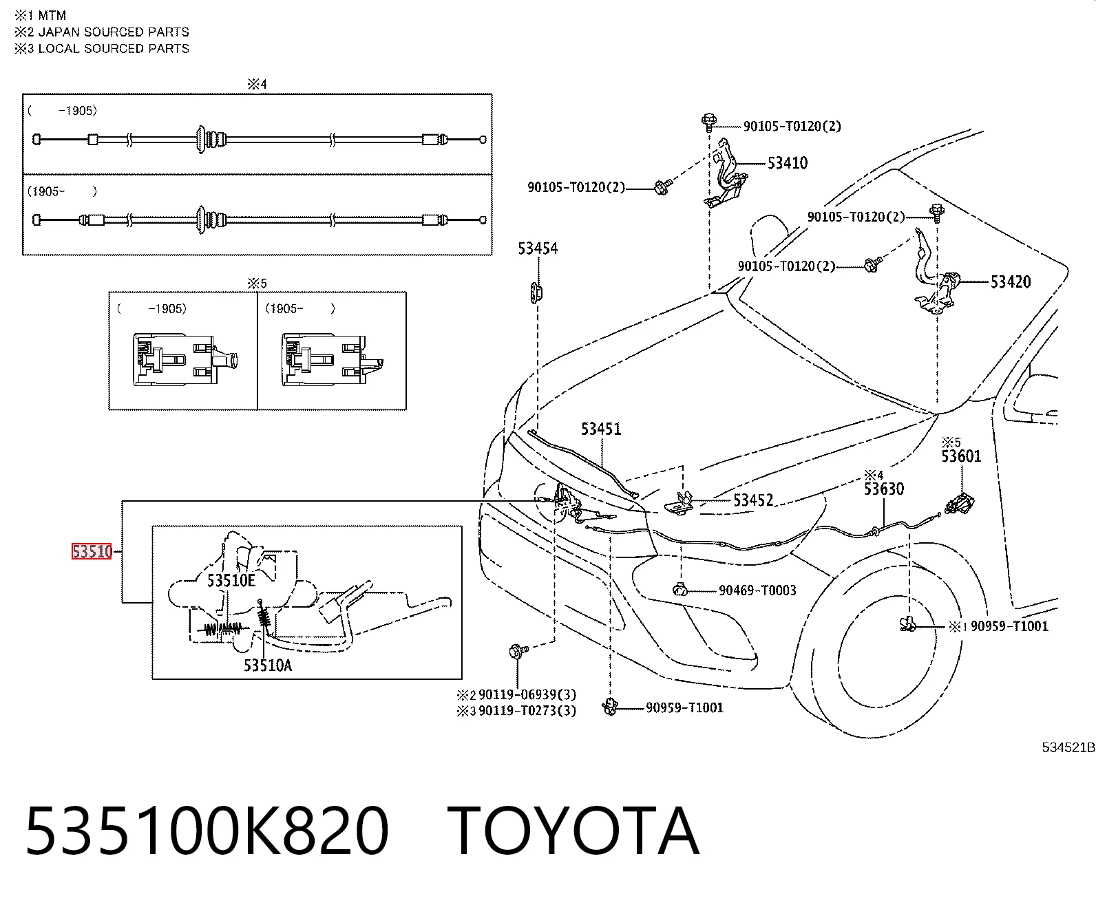 Fecho da capota para Toyota Hilux GUN12, GUN13