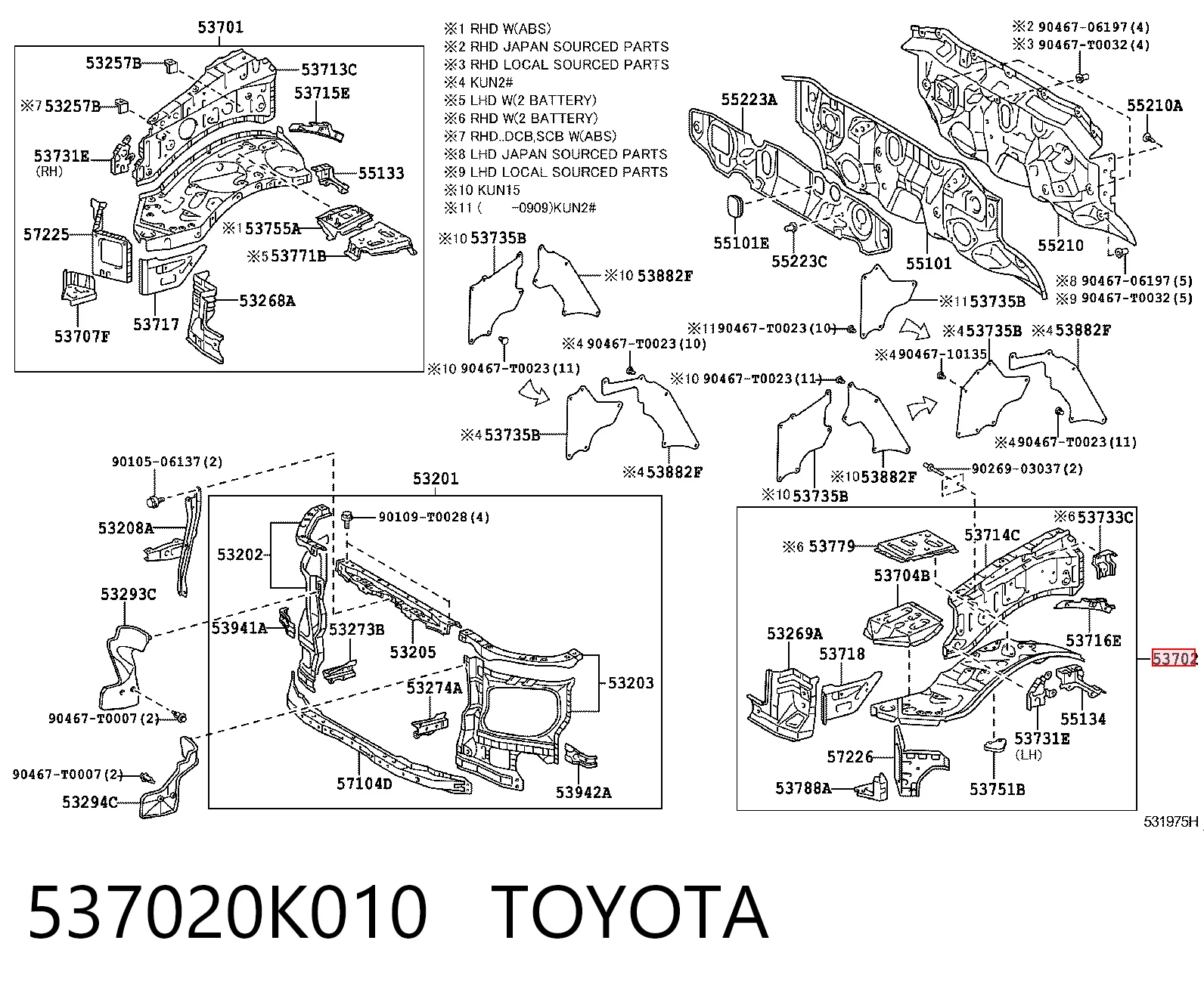 537020K010 Toyota