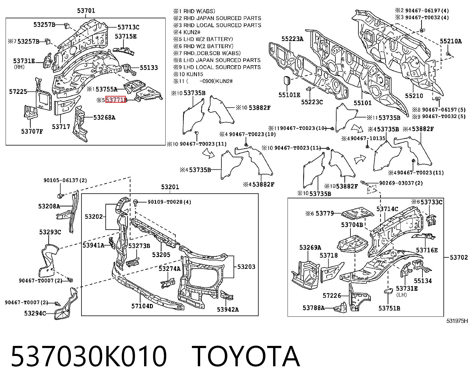 537030K010 Toyota