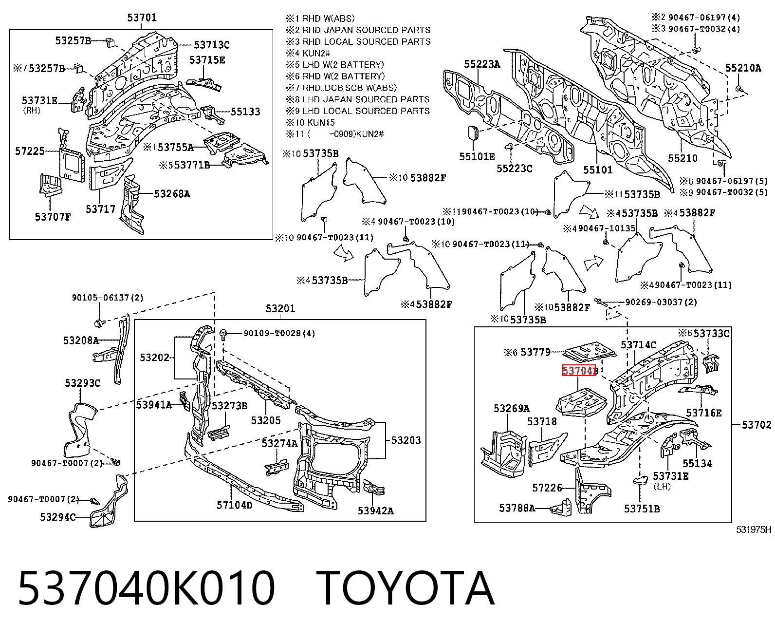 537040K010 Toyota