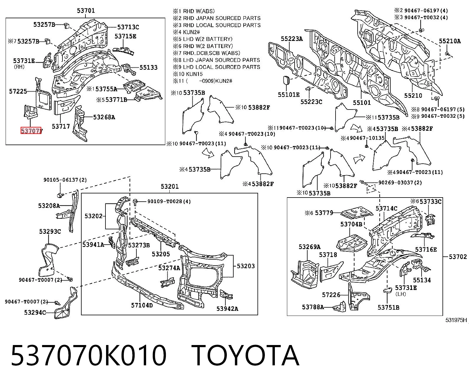 537070K010 Toyota