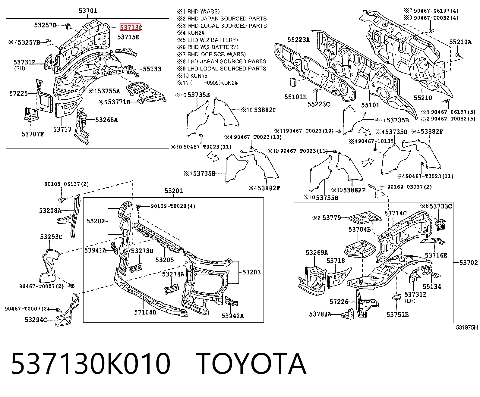 537130K010 Toyota