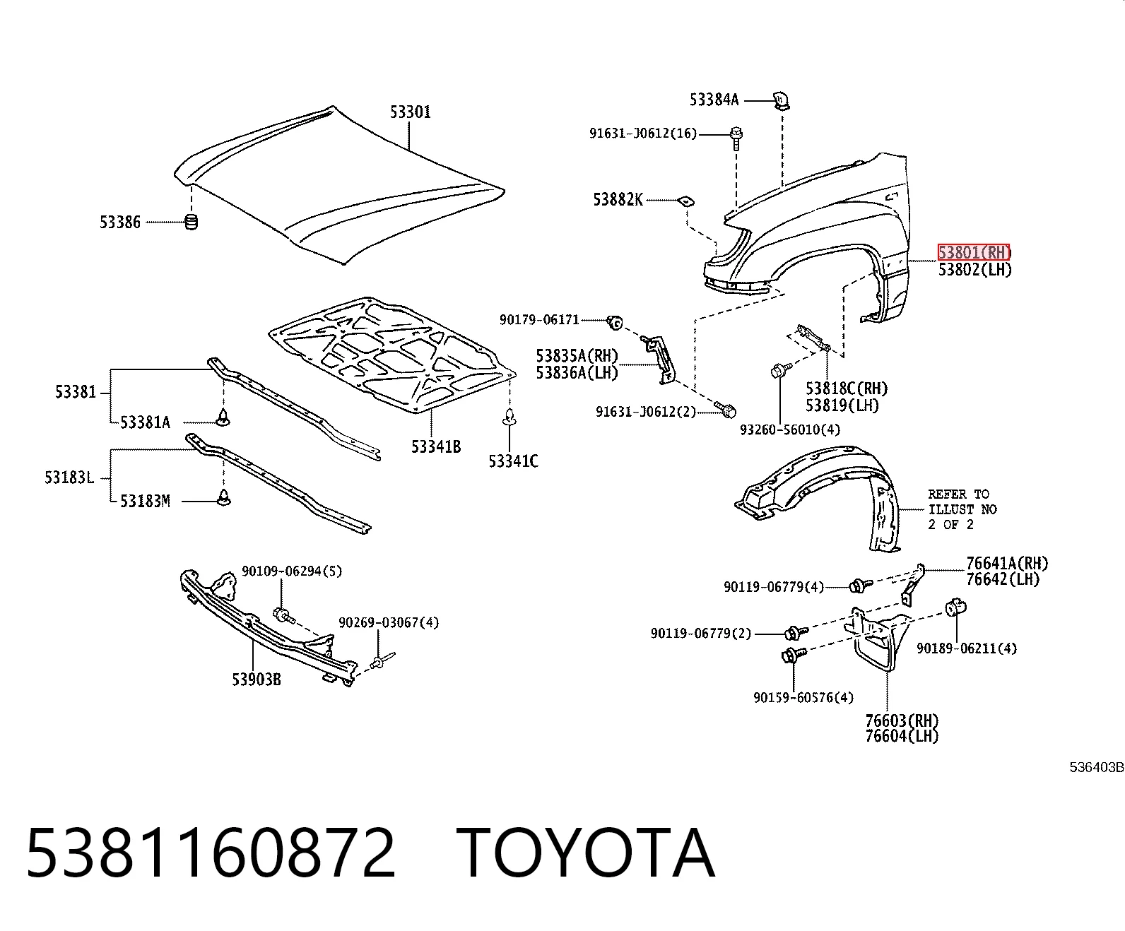 5381160872 Toyota