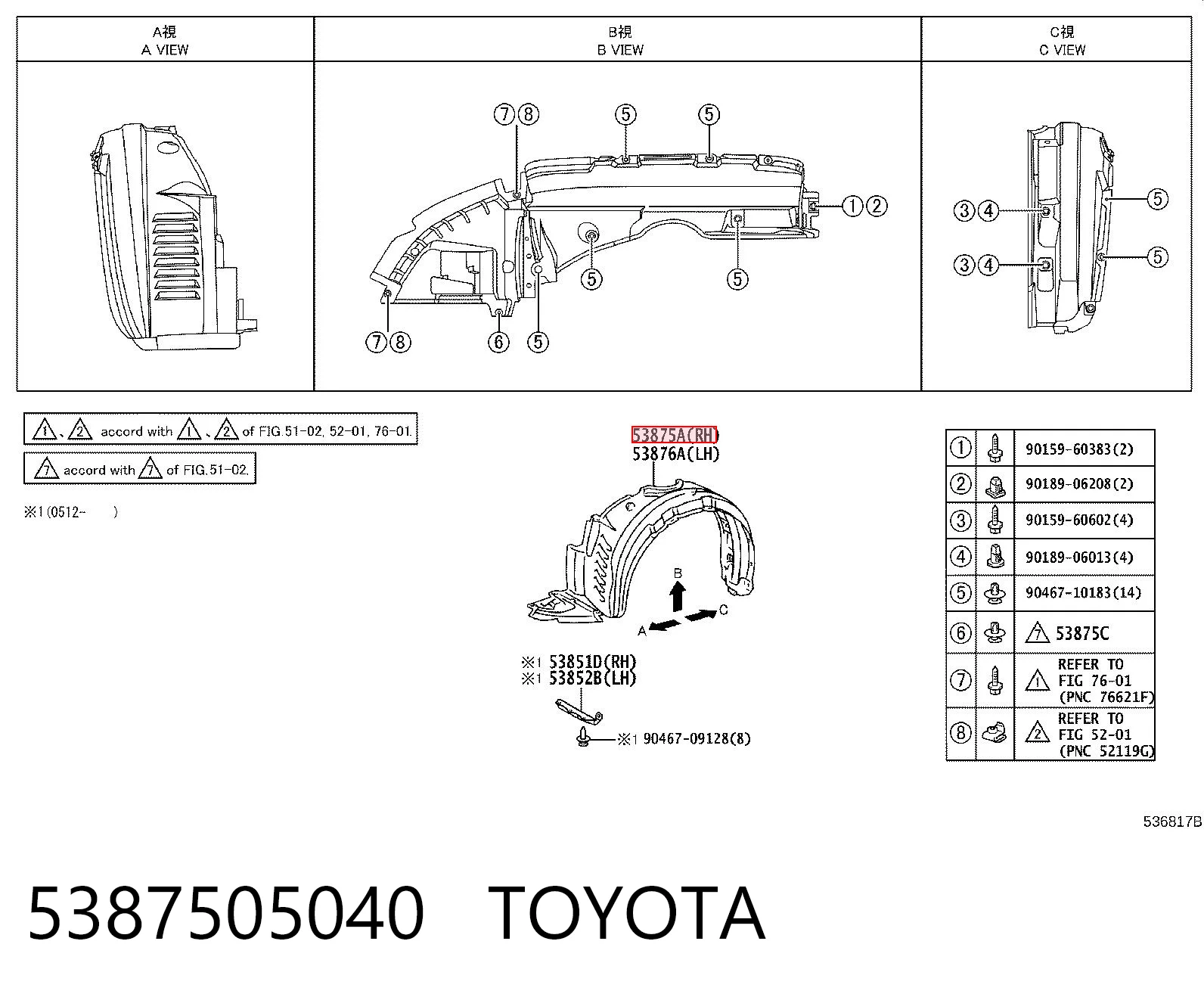 para Toyota Avensis (T25)