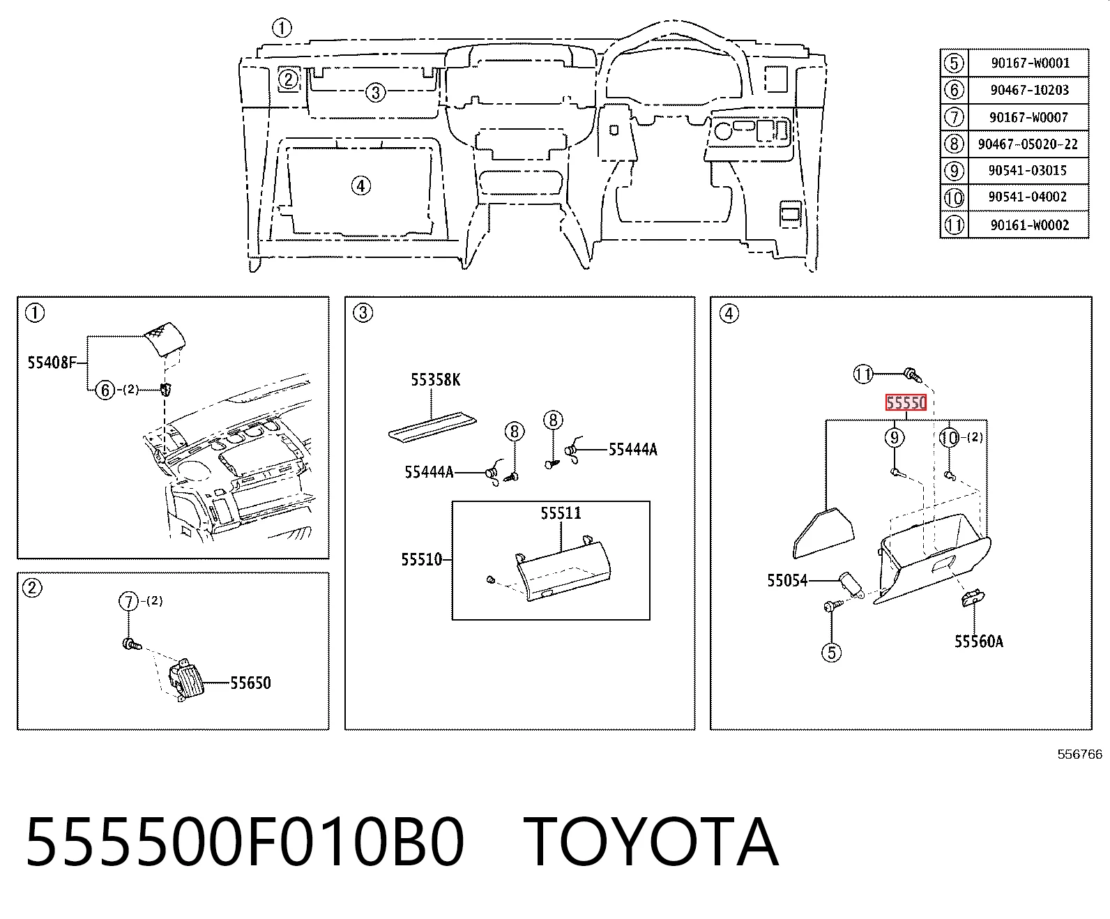 555500F010B0 Toyota