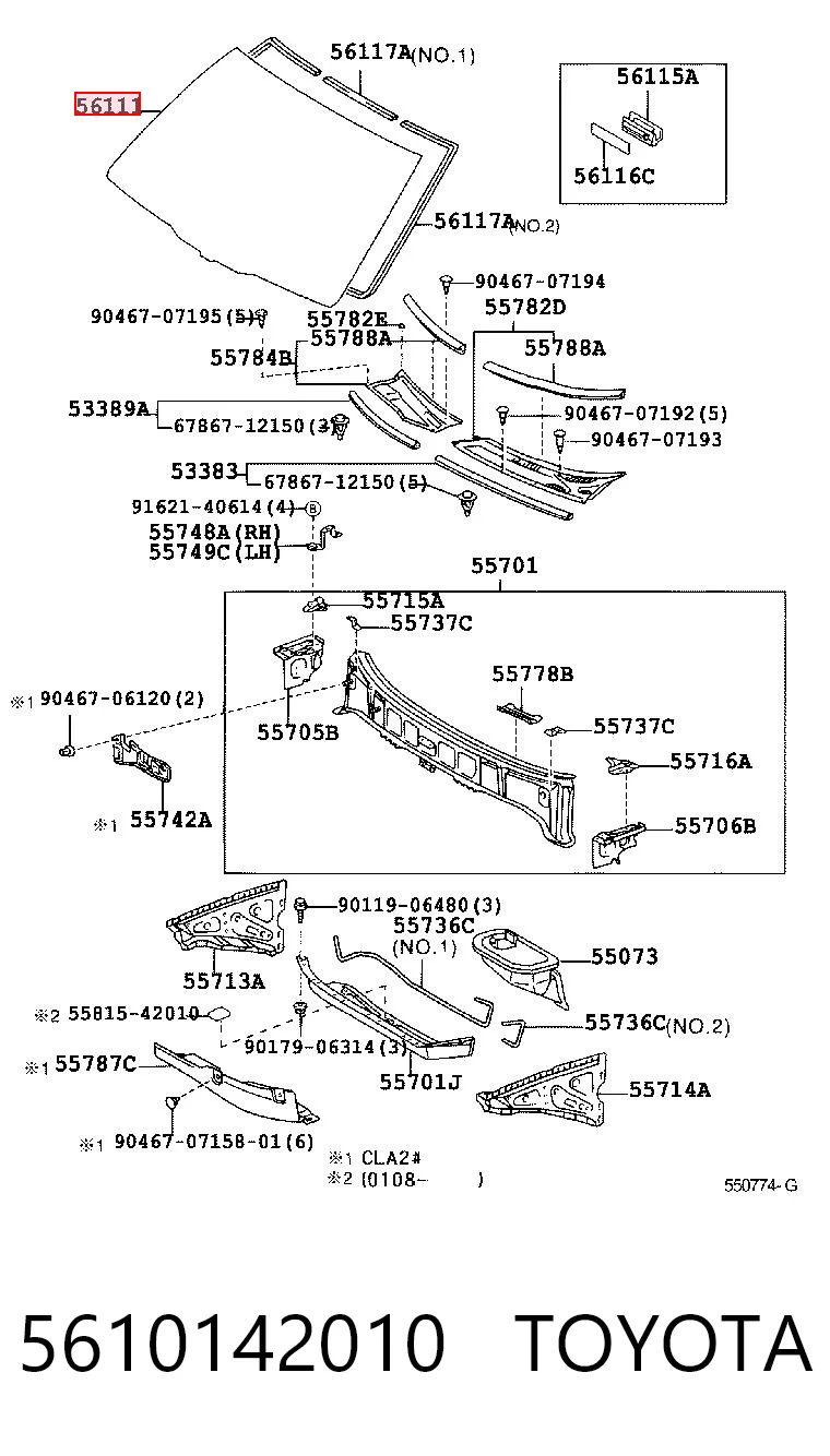 Pára-brisas para Toyota RAV4 XA2