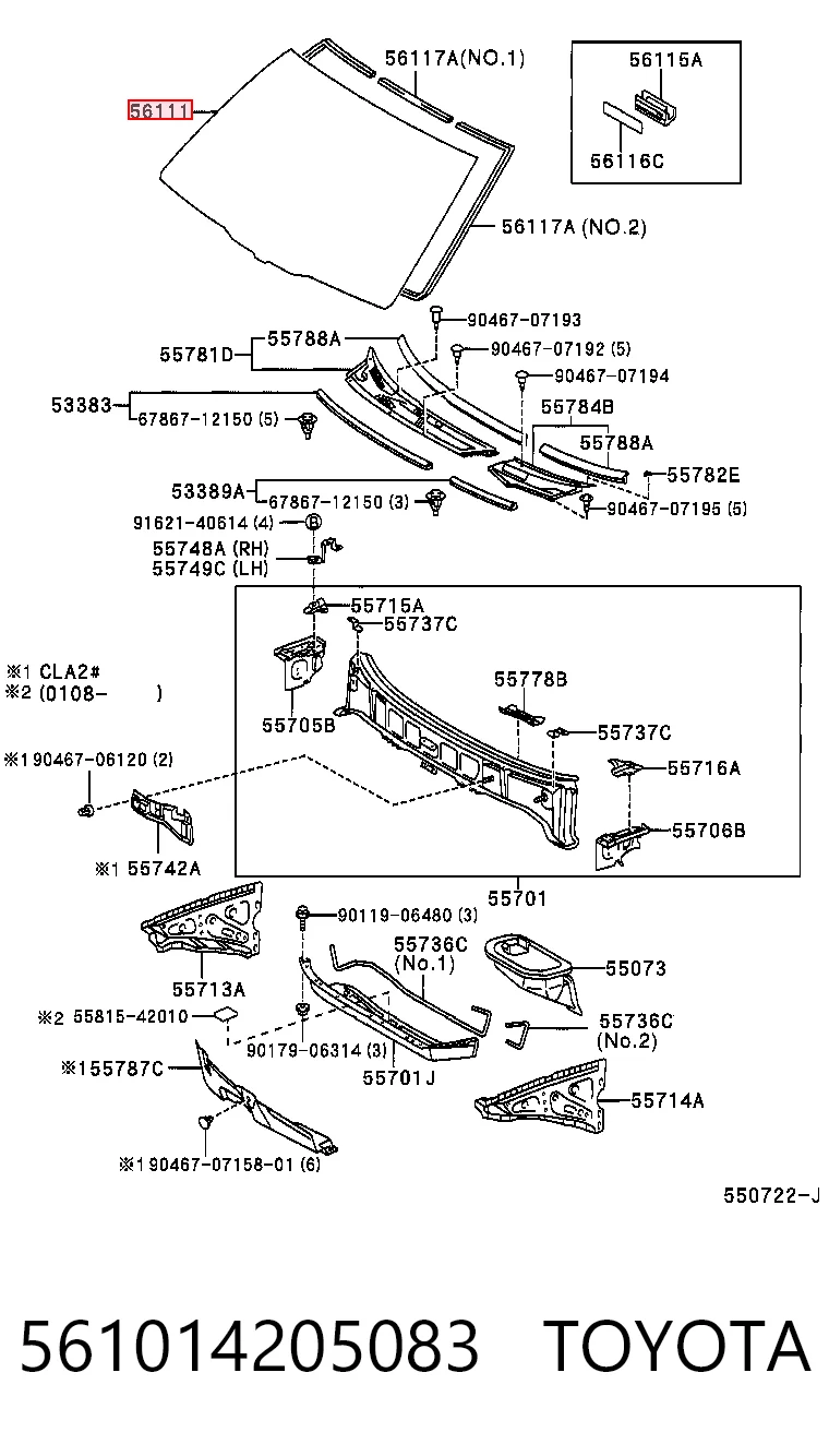 Pára-brisas para Toyota RAV4 II XA2