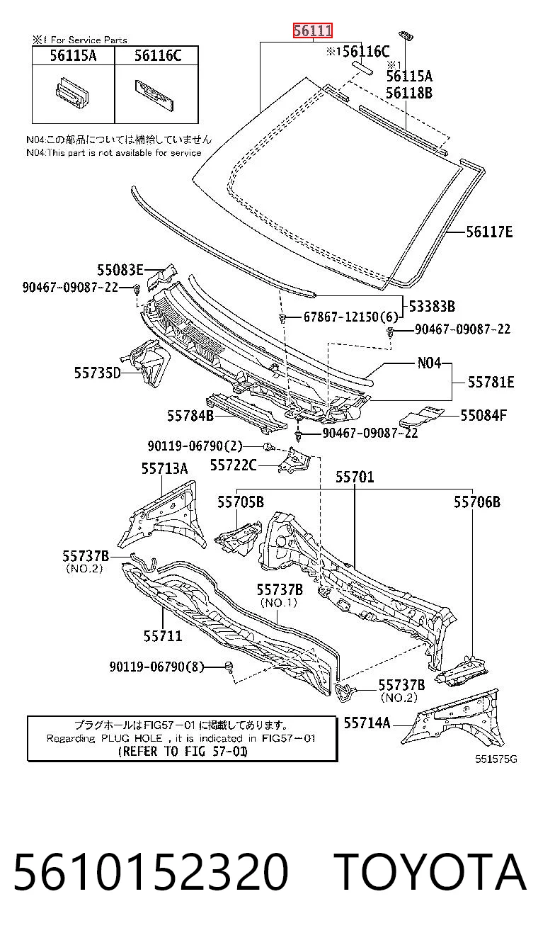 Pára-brisas para Toyota Yaris SP90