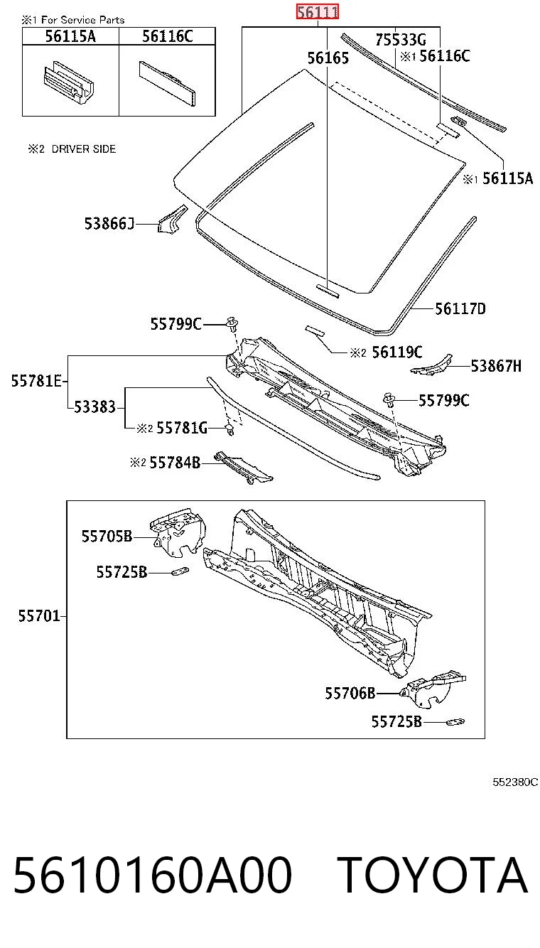 Pára-brisas para Toyota Land Cruiser PRADO ASIA J12