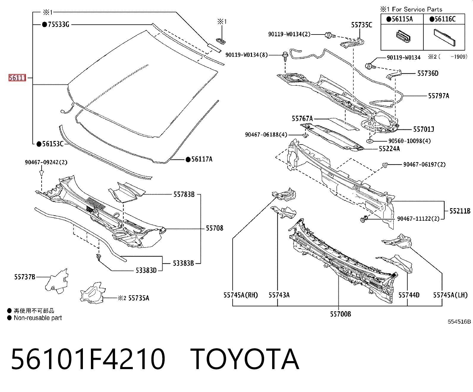 Pára-brisas para Toyota C-HR X10