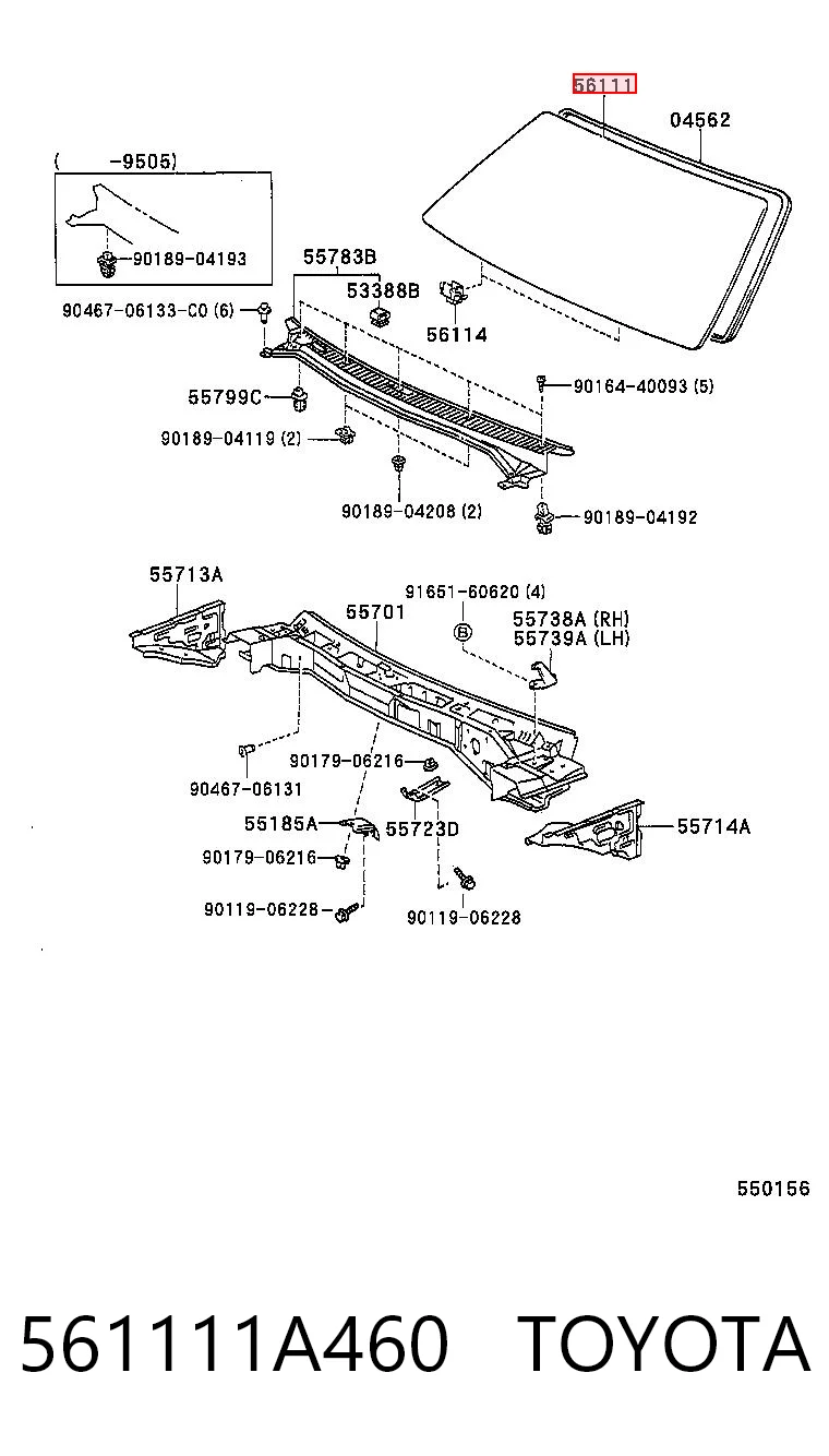 Pára-brisas para Toyota Corolla  
