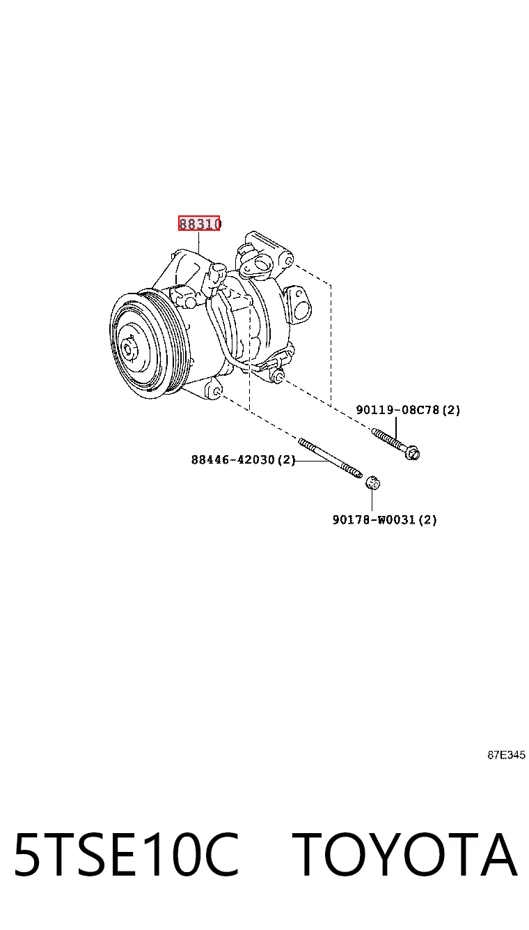 5TSE10C Toyota Compressor de aparelho de ar condicionado