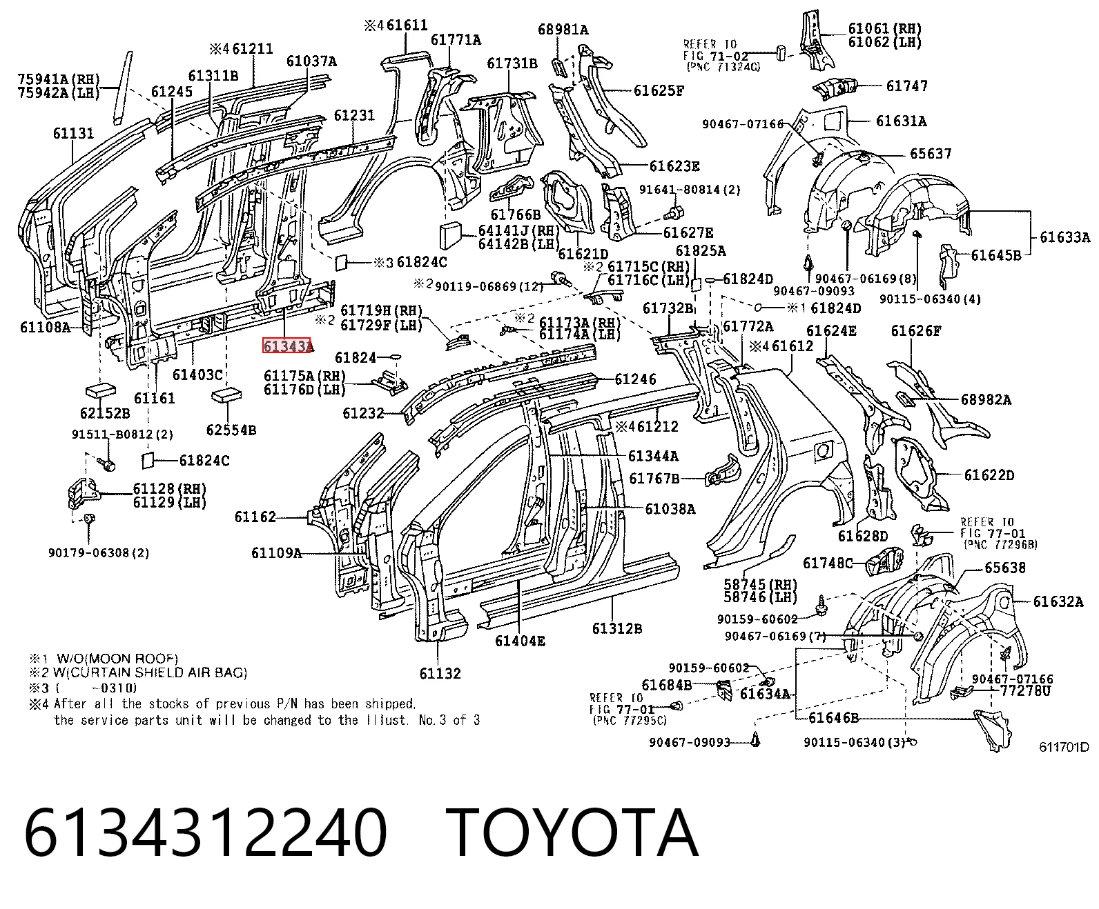 6134312240 Toyota