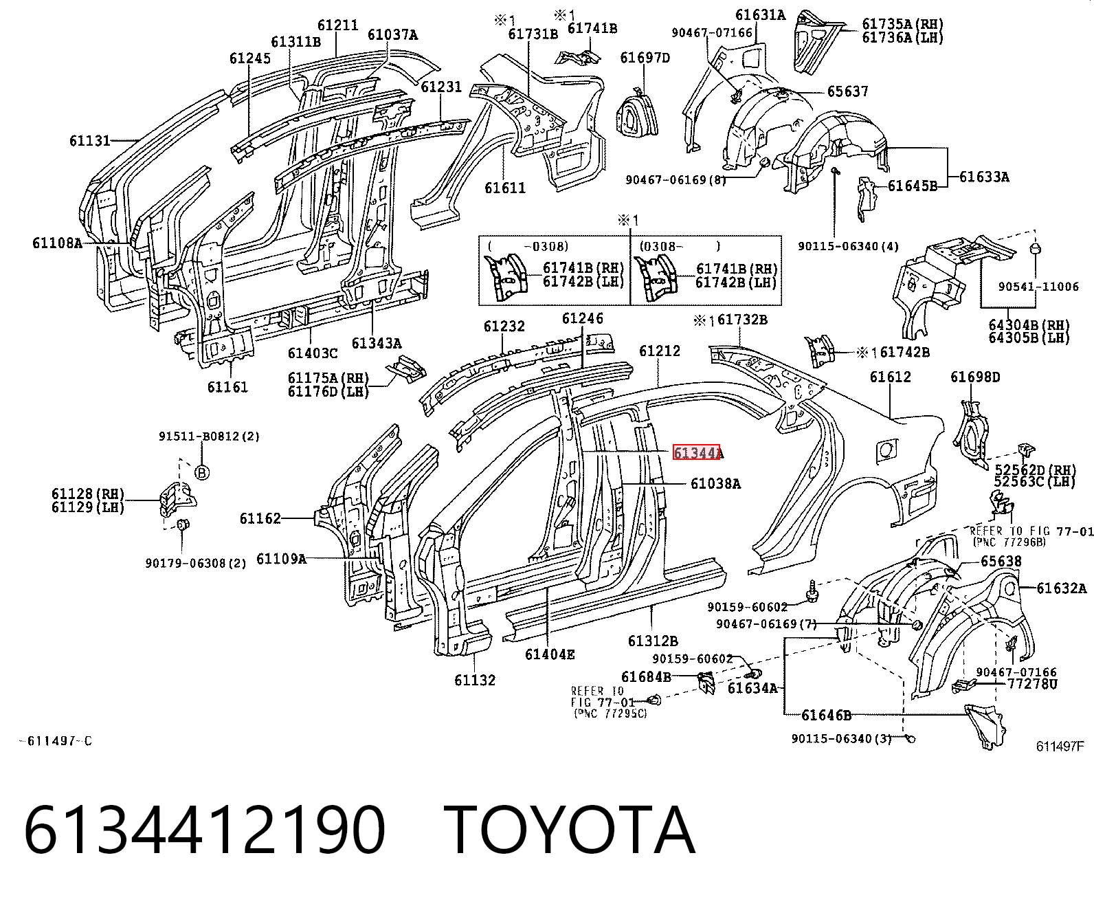 6134412190 Toyota