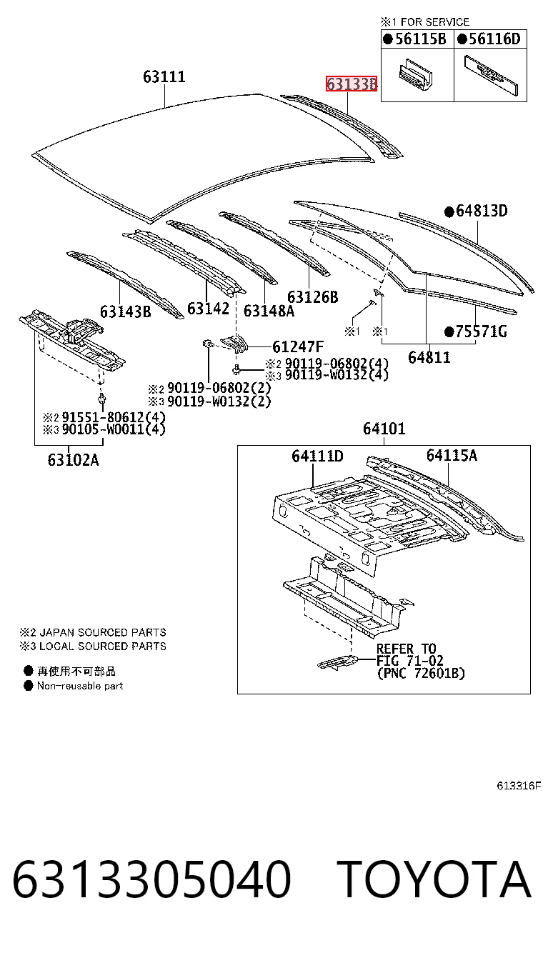 6313305040 Toyota