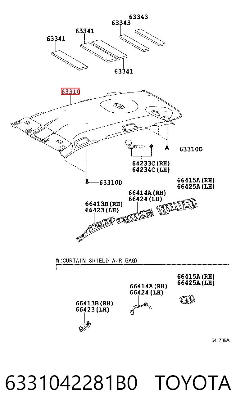 Revestimento do teto Toyota RAV4 III A3 ao melhor preço