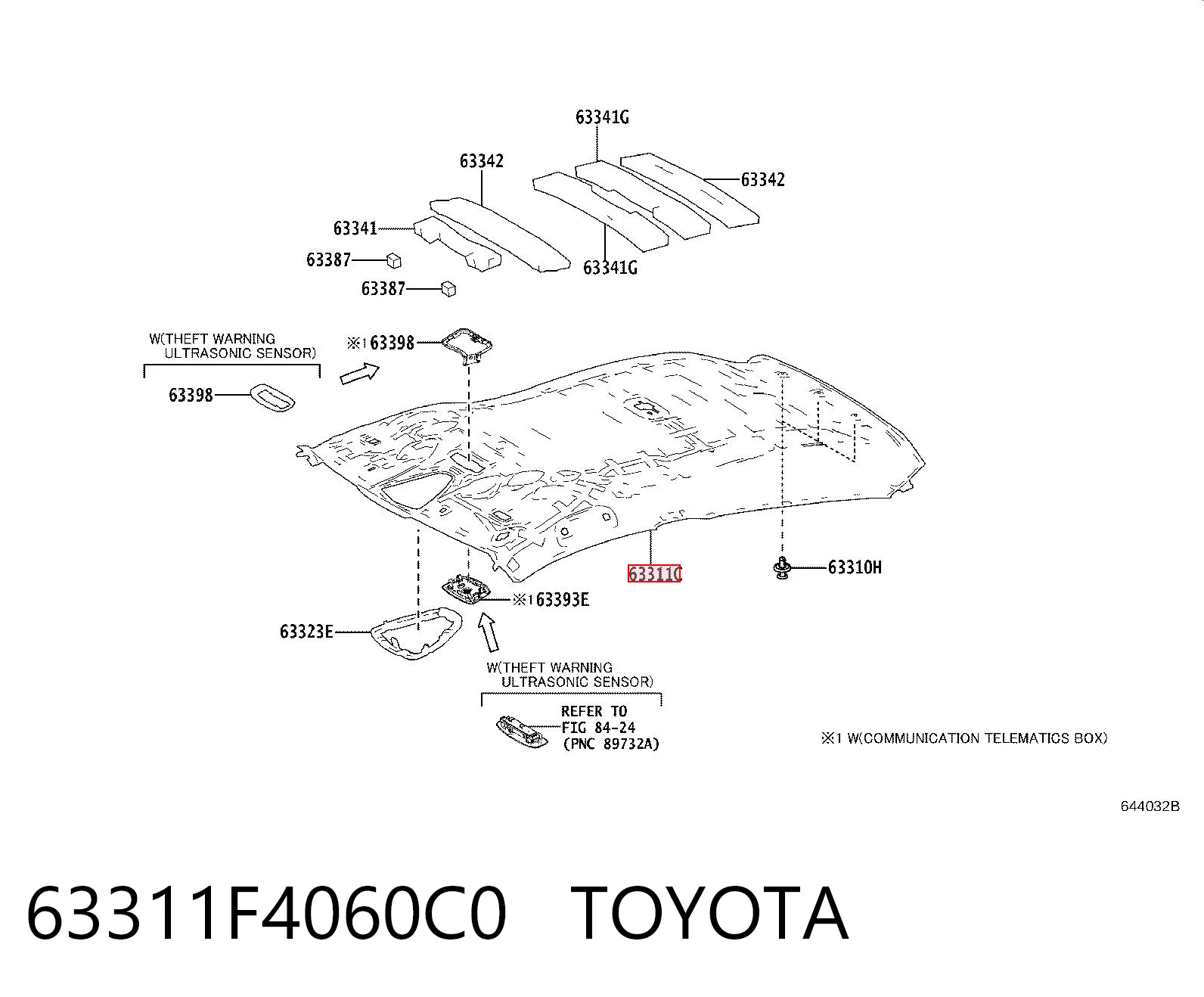 Revestimento do teto para Toyota C-HR X10