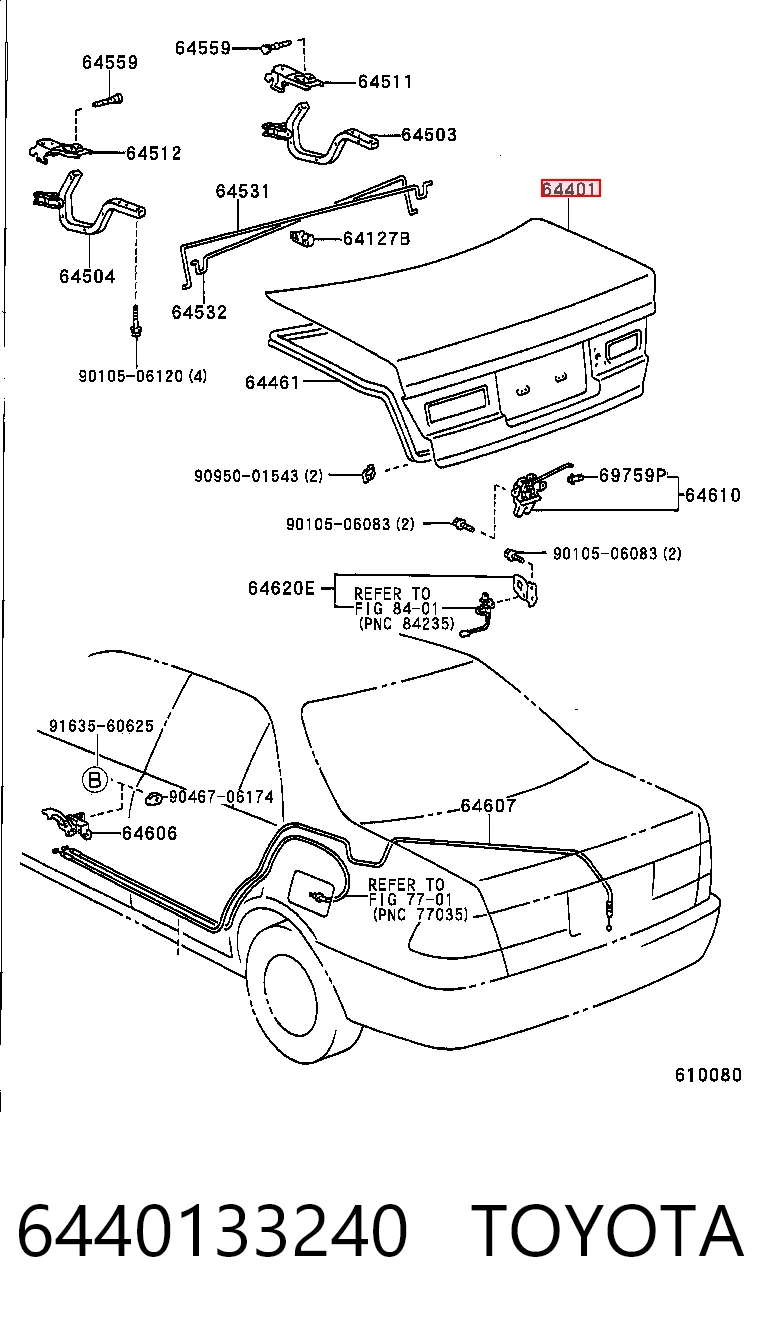 Tampa de porta-malas Toyota Camry  V20 ao melhor preço