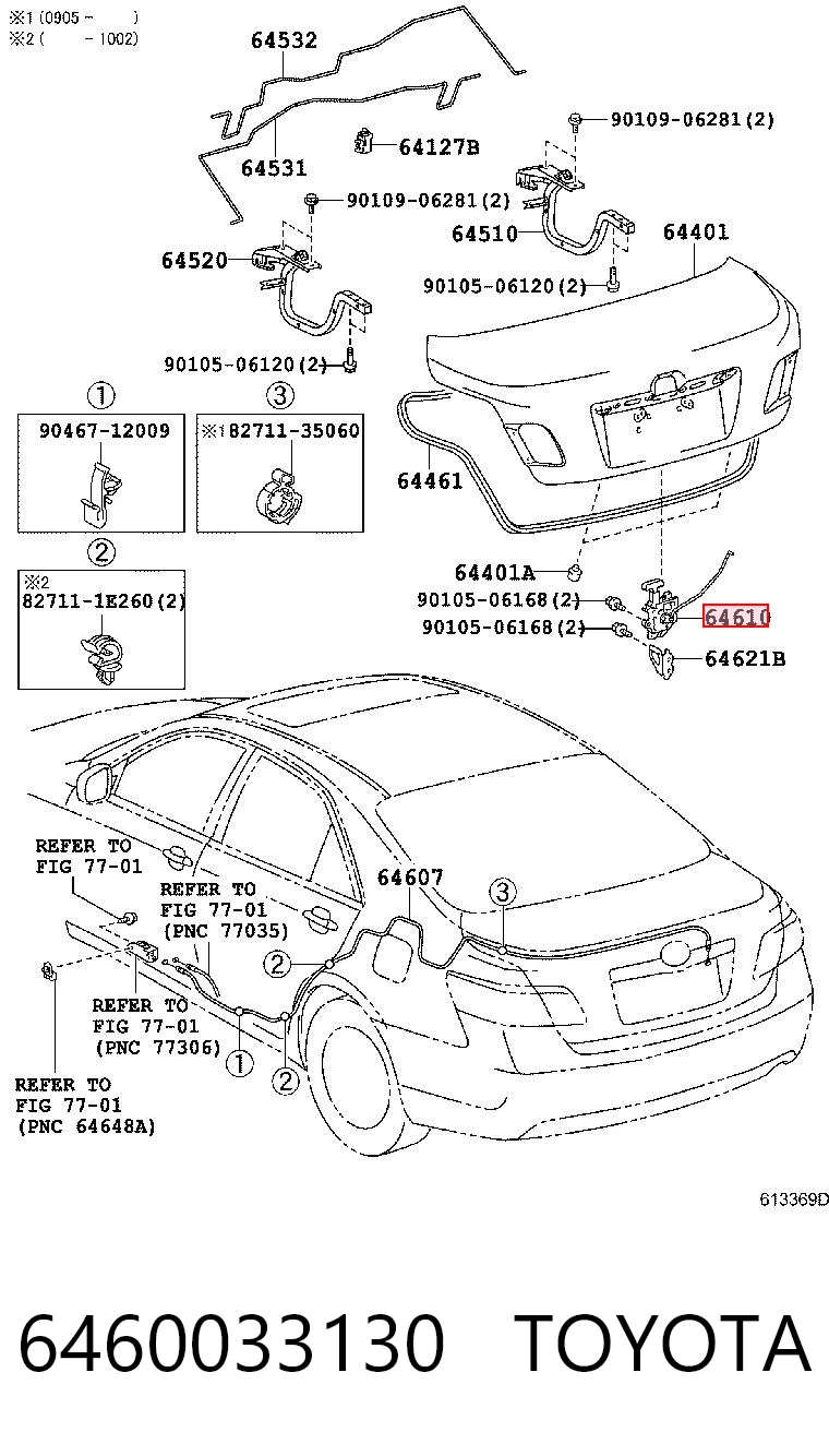 Fecho de tampa de porta-malas (de 3ª/5ª porta traseira) Toyota Camry V40 ao melhor preço
