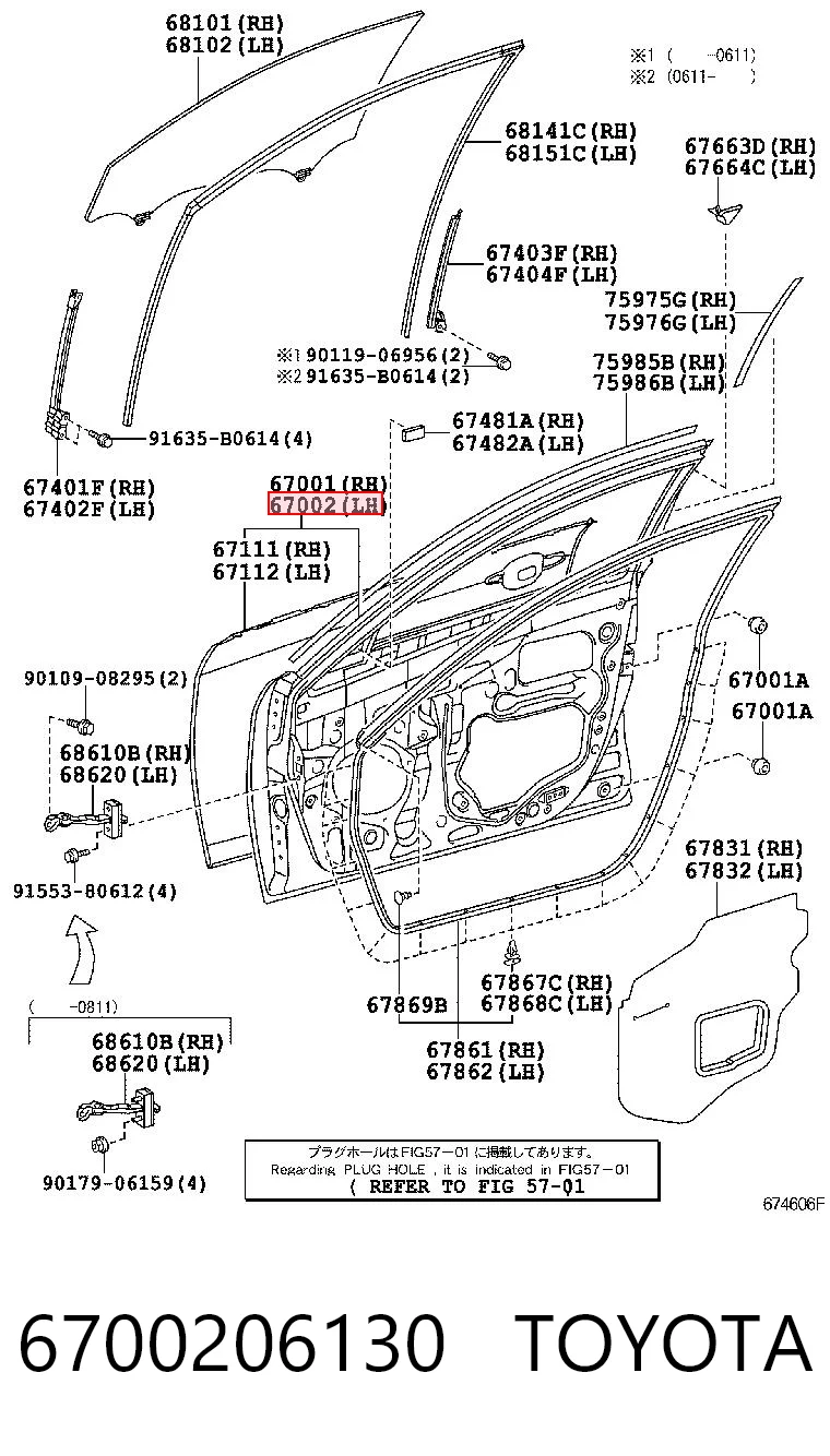 Porta dianteira esquerda para Toyota Camry V40