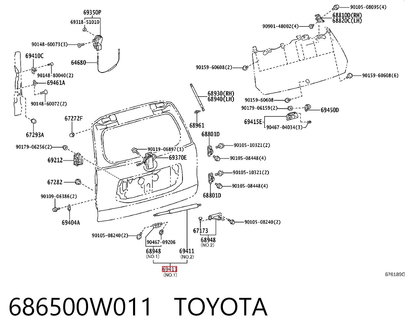 Amortecedor de tampa de porta-malas (de 3ª/5ª porta traseira) Toyota Land Cruiser preço, a partir de 54,35 USD