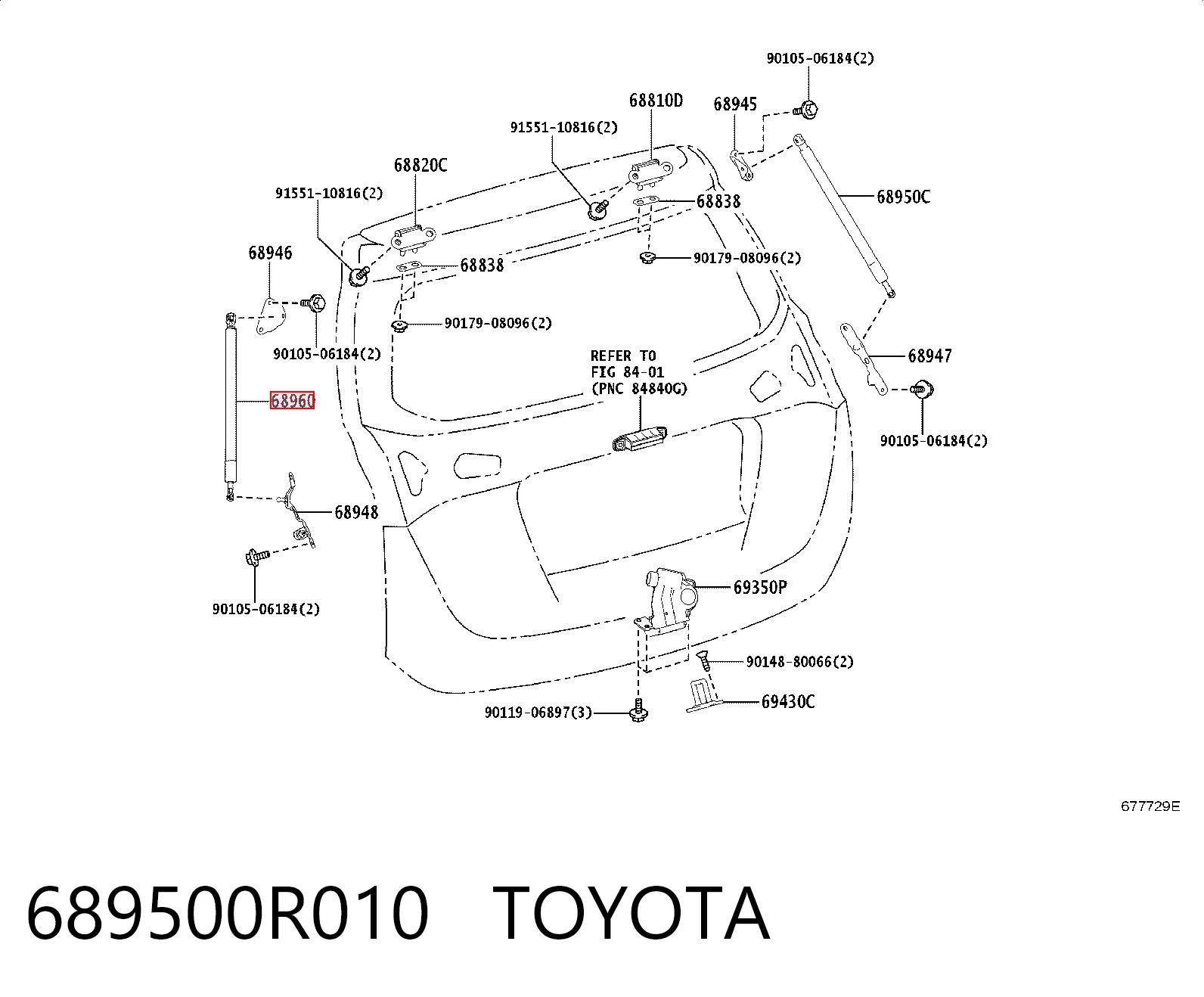 Amortecedor de tampa de porta-malas (de 3ª/5ª porta traseira) Toyota 689500R010 preço, a partir de 23,20 USD