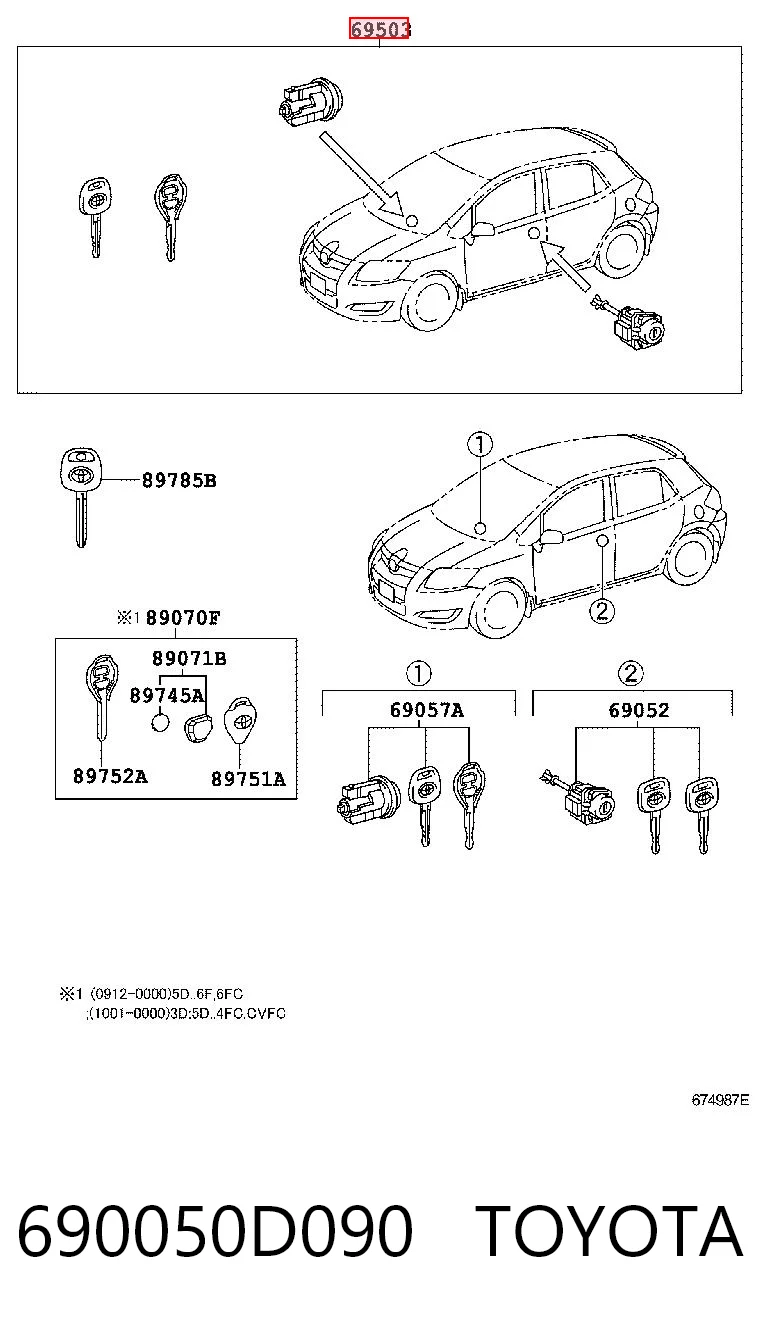 Cilindros de fecho, kit Toyota Auris  E15 ao melhor preço