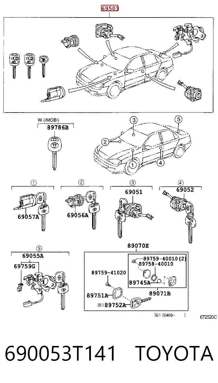 Cilindros de fecho, kit Toyota Camry  V30 ao melhor preço